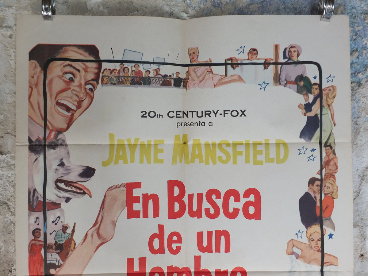 Original Vintage Movie Poster Oh for a Man Jayne Mansfield Rock Hunter Spanish 1957 1950s wall art US one sheet cinema film memorabilia