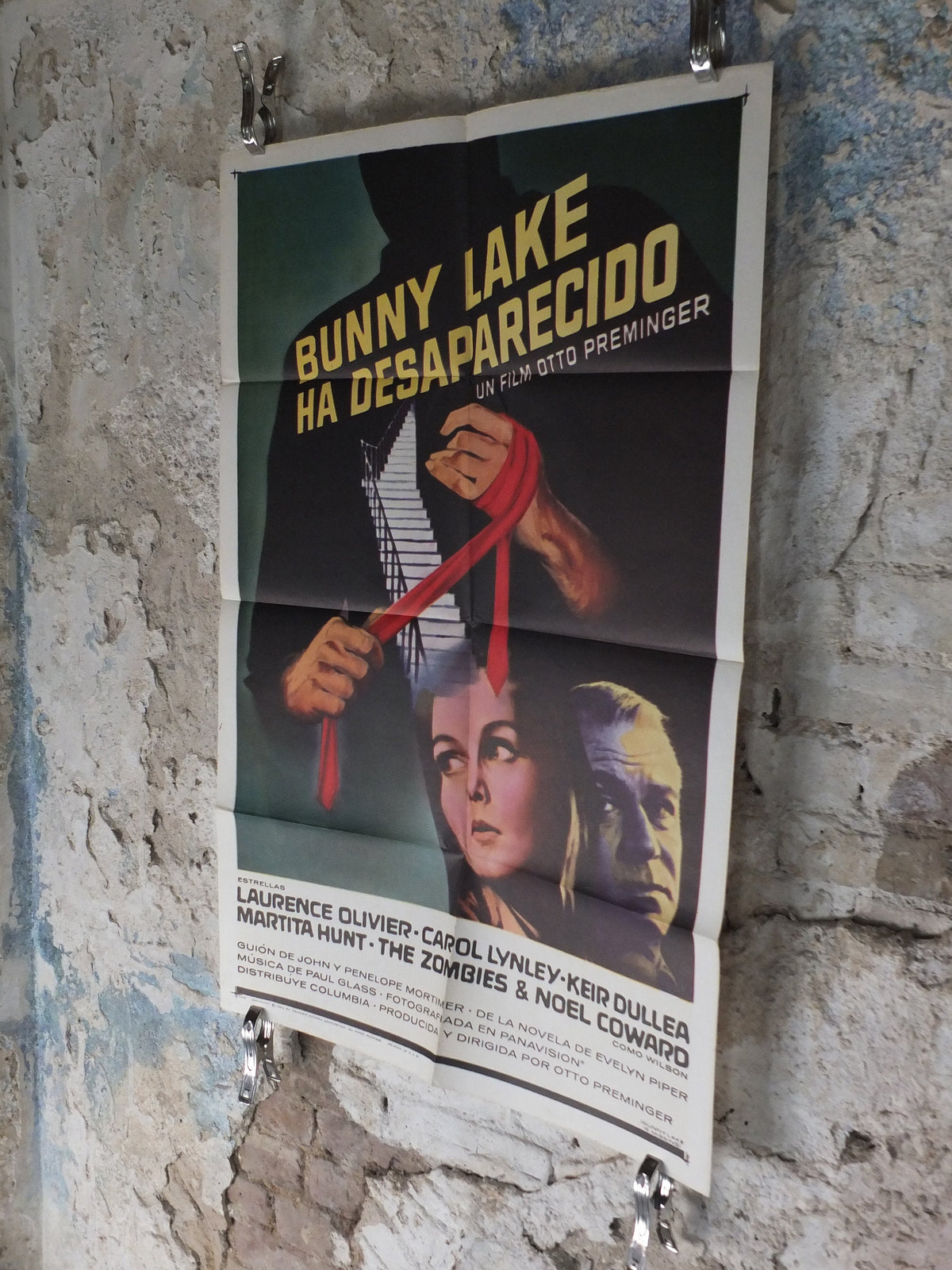 Original Vintage Movie Poster Bunny Lake is Missing 1965 1960s wall art Laurence Olivier murder mystery US one sheet cinema film memorabilia