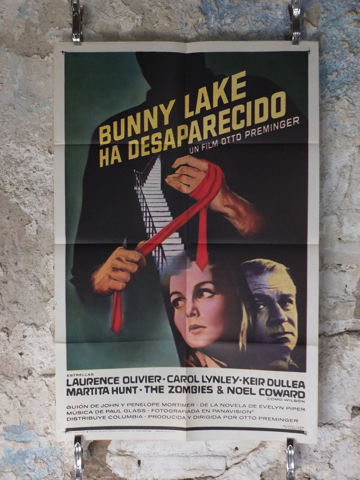 Original Vintage Movie Poster Bunny Lake is Missing 1965 1960s wall art Laurence Olivier murder mystery US one sheet cinema film memorabilia