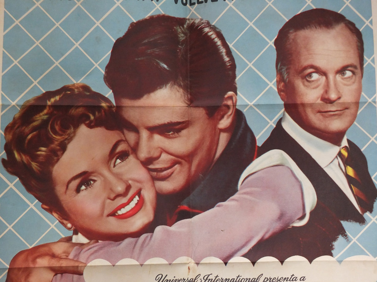 Original Vintage Movie Poster This Happy Feeling Debbie Reynolds 1958 1950s dance hugs Spanish wall art US one sheet cinema film memorabilia