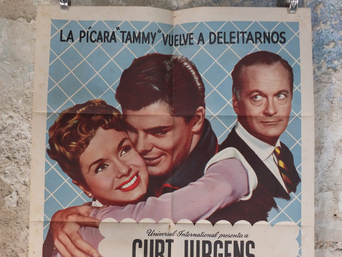 Original Vintage Movie Poster This Happy Feeling Debbie Reynolds 1958 1950s dance hugs Spanish wall art US one sheet cinema film memorabilia