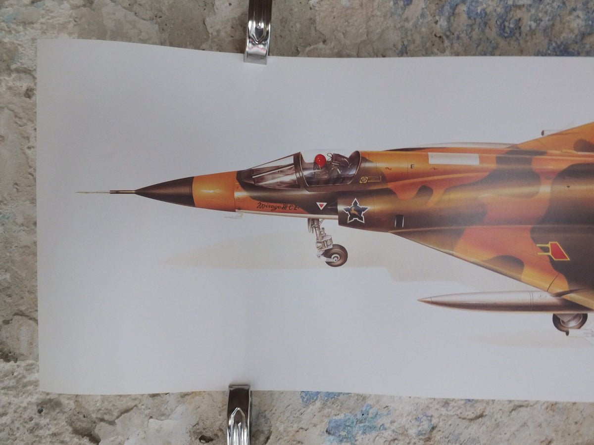 Original Vintage Poster Dassault Mirage IIICZ III CZ military air force airplane aeroplane wall art 1980s