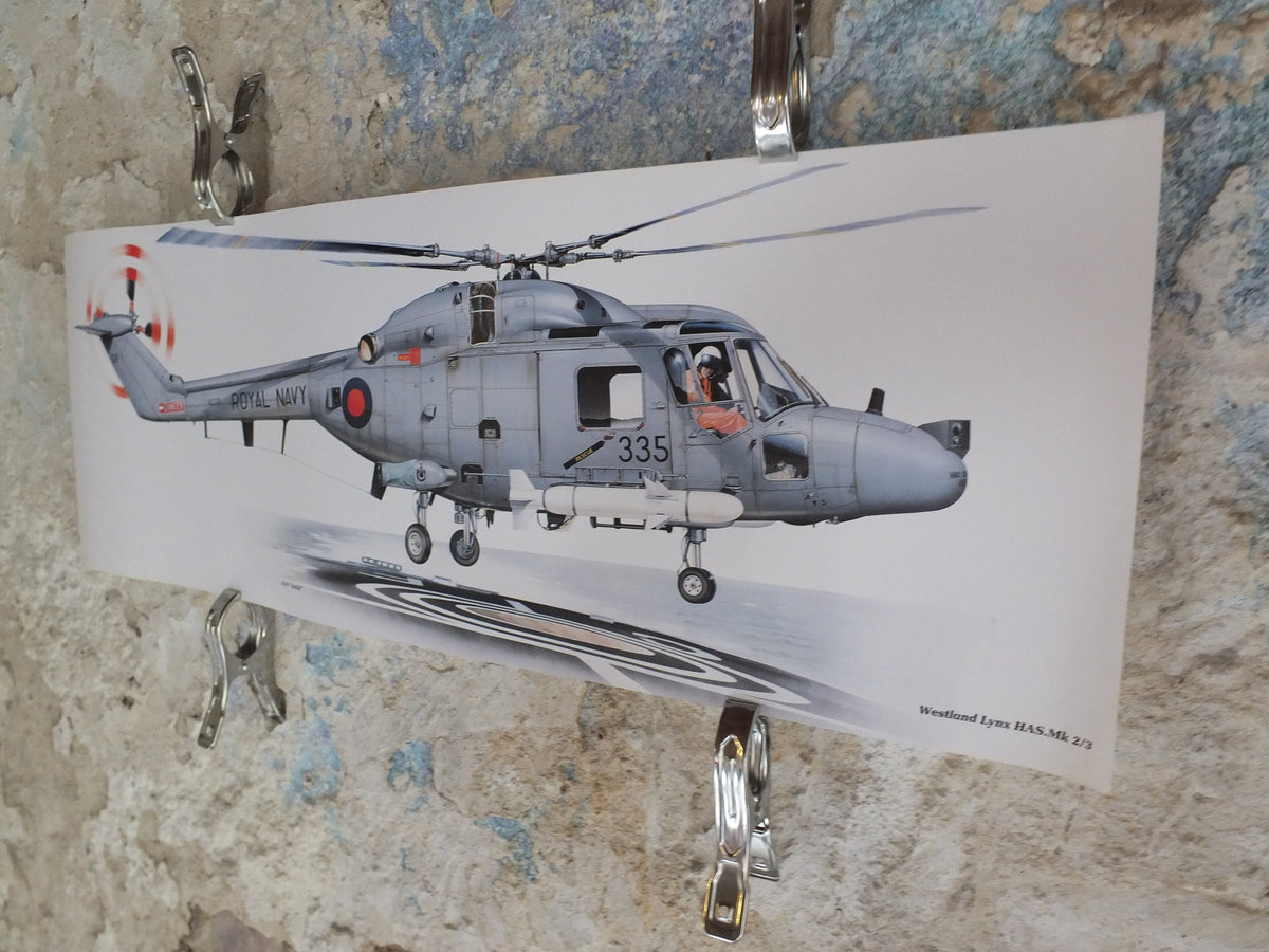 Original Vintage Poster Westland Lynx HAS.Mk 2/3 by Keith Fretwell military air force airplane aeroplane wall art 1980s