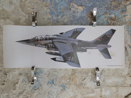 Original Vintage Poster Dassault-Breguet/Dornier Alpha Jet A by Iain Wyllie military air force airplane aeroplane wall art 1980s