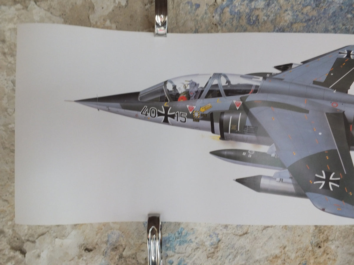 Original Vintage Poster Dassault-Breguet/Dornier Alpha Jet A by Iain Wyllie military air force airplane aeroplane wall art 1980s