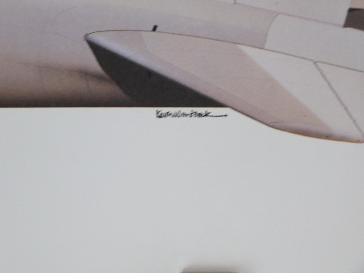 Original Vintage Poster Boeing E-3A Sentry by Keith Woodcock military air force airplane aeroplane wall art 1980s