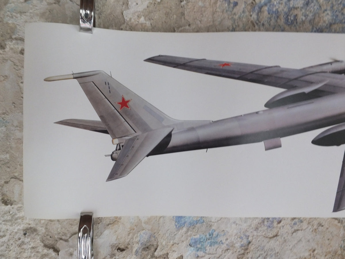 Original Vintage Poster Tupolev Tu-142 “Bear-F” military air force airplane aeroplane wall art 1980s