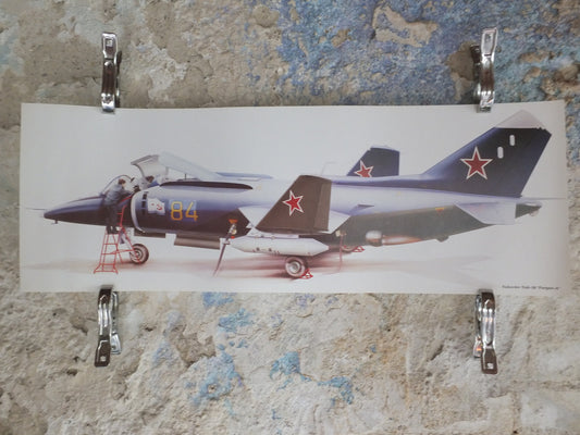Original Vintage Poster Yukovlev Yak-38 ‘Forger-A’ military air force airplane aeroplane wall art 1980s