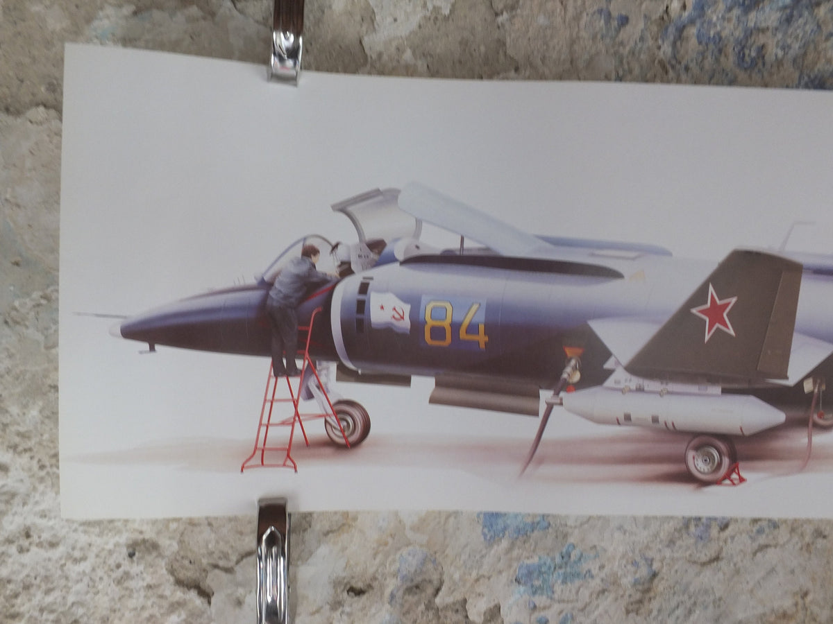 Original Vintage Poster Yukovlev Yak-38 ‘Forger-A’ military air force airplane aeroplane wall art 1980s