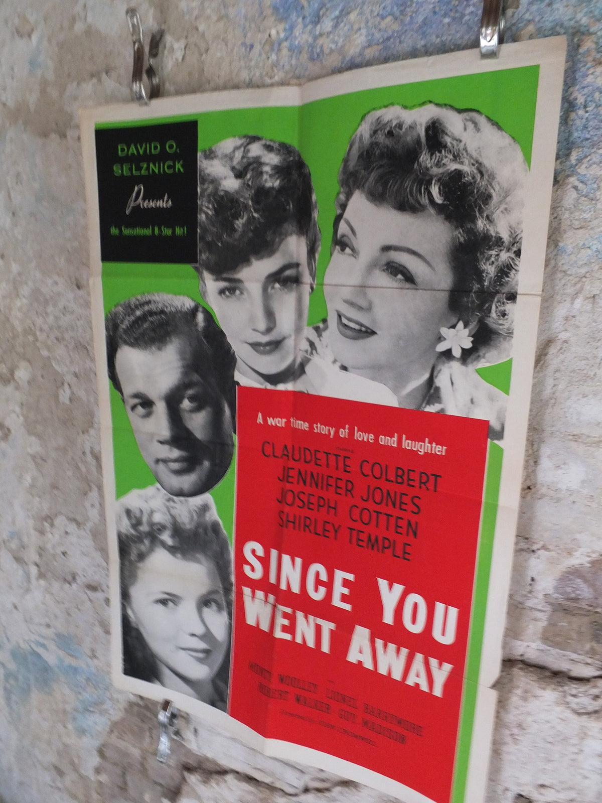 Original Vintage Movie Poster Shirley Temple Since you went away 1944 1940s war green love wall art US one sheet cinema film memorabilia