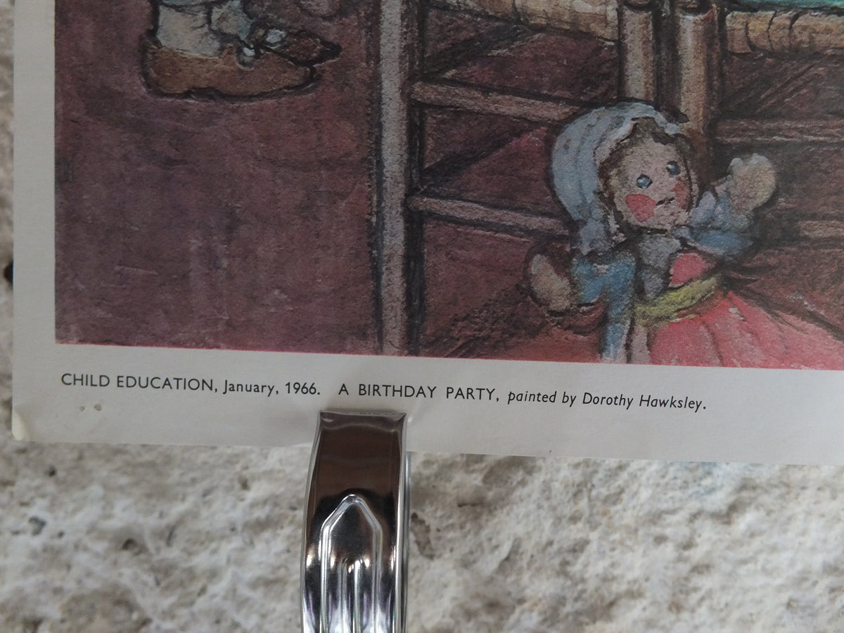 Original Vintage British Child Education Child Birthday Party Poster mid century print Dorothy Hawksley wall art 1966 1960s