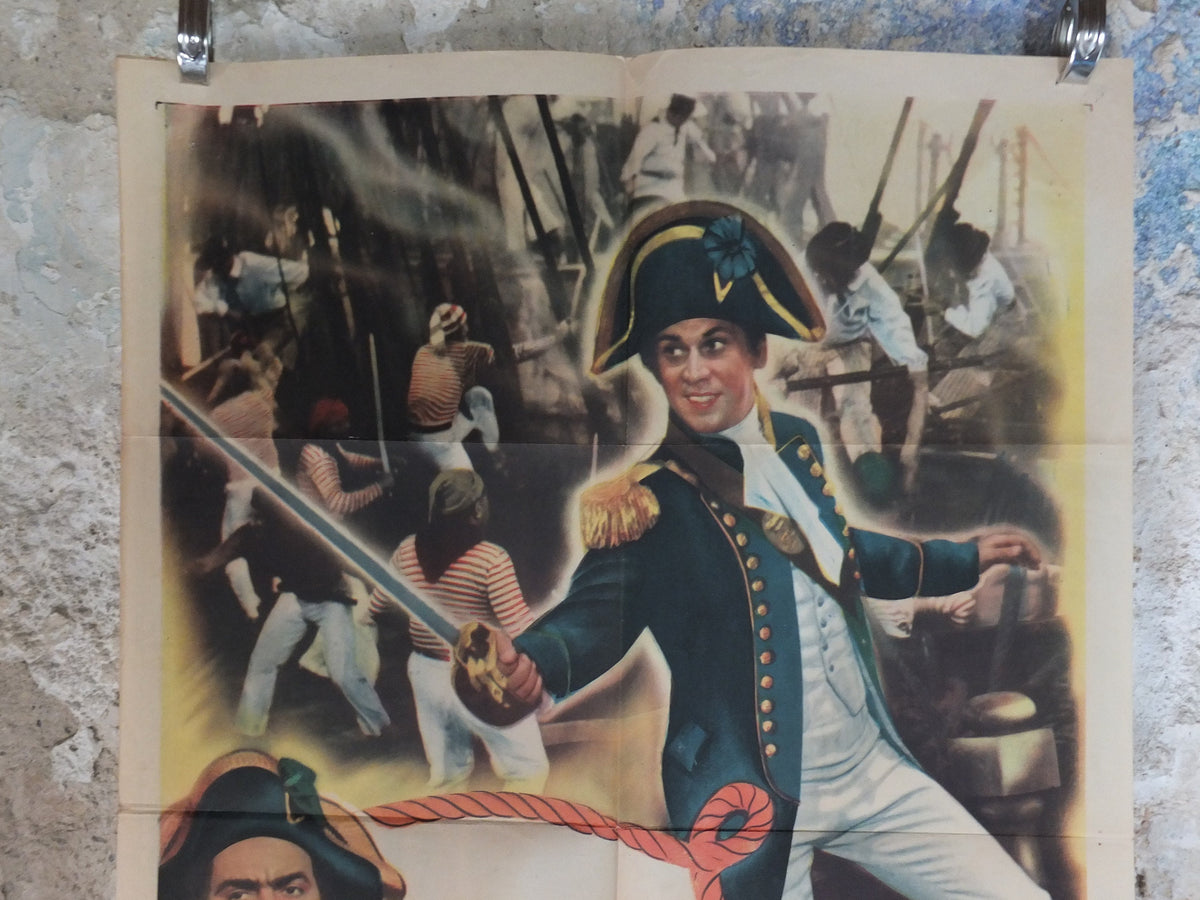 Original Vintage Movie Poster Tyrant of the Sea 1950 1950s british navy Napoleon war sword wall art US one sheet cinema film memorabilia