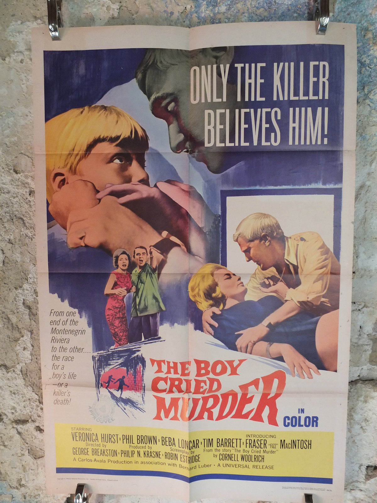 Original Vintage Movie Poster The Boy Cried Murder 1966 1960s wall art killer mystery crime thriller US one sheet cinema film memorabilia