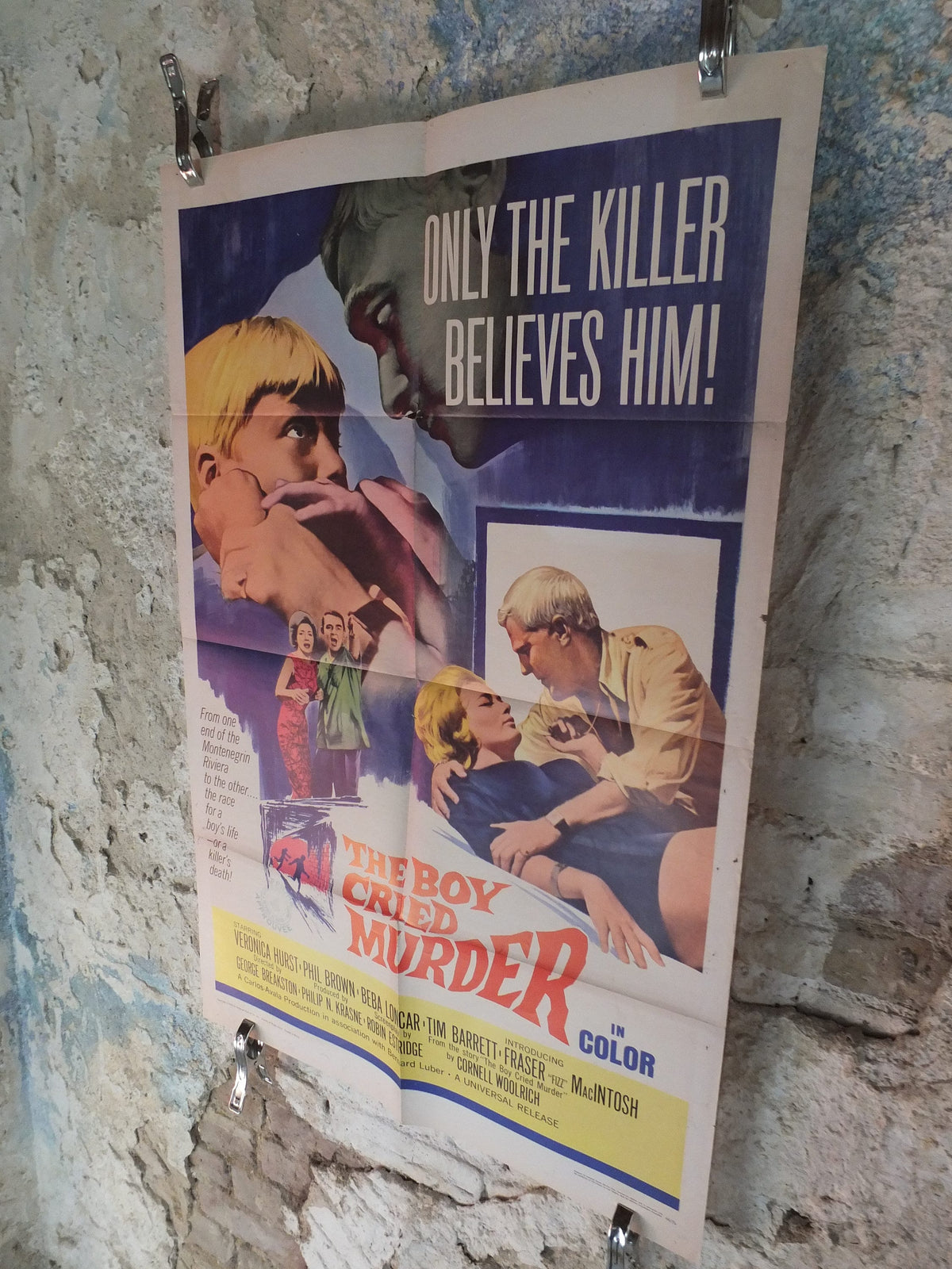Original Vintage Movie Poster The Boy Cried Murder 1966 1960s wall art killer mystery crime thriller US one sheet cinema film memorabilia