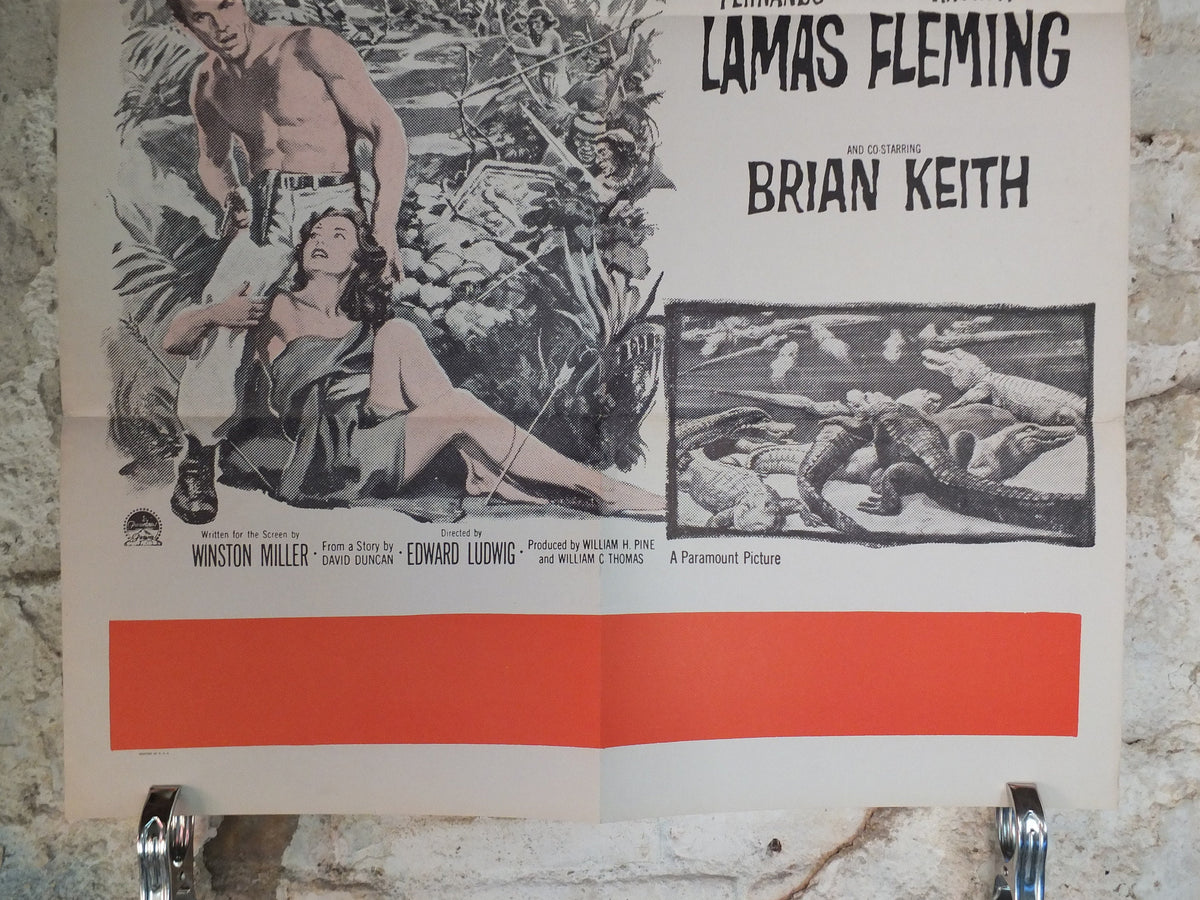 Original Vintage Movie Poster Jivaro 1954 1950s battle action love romance amazon tribe wall art US one sheet cinema film memorabilia