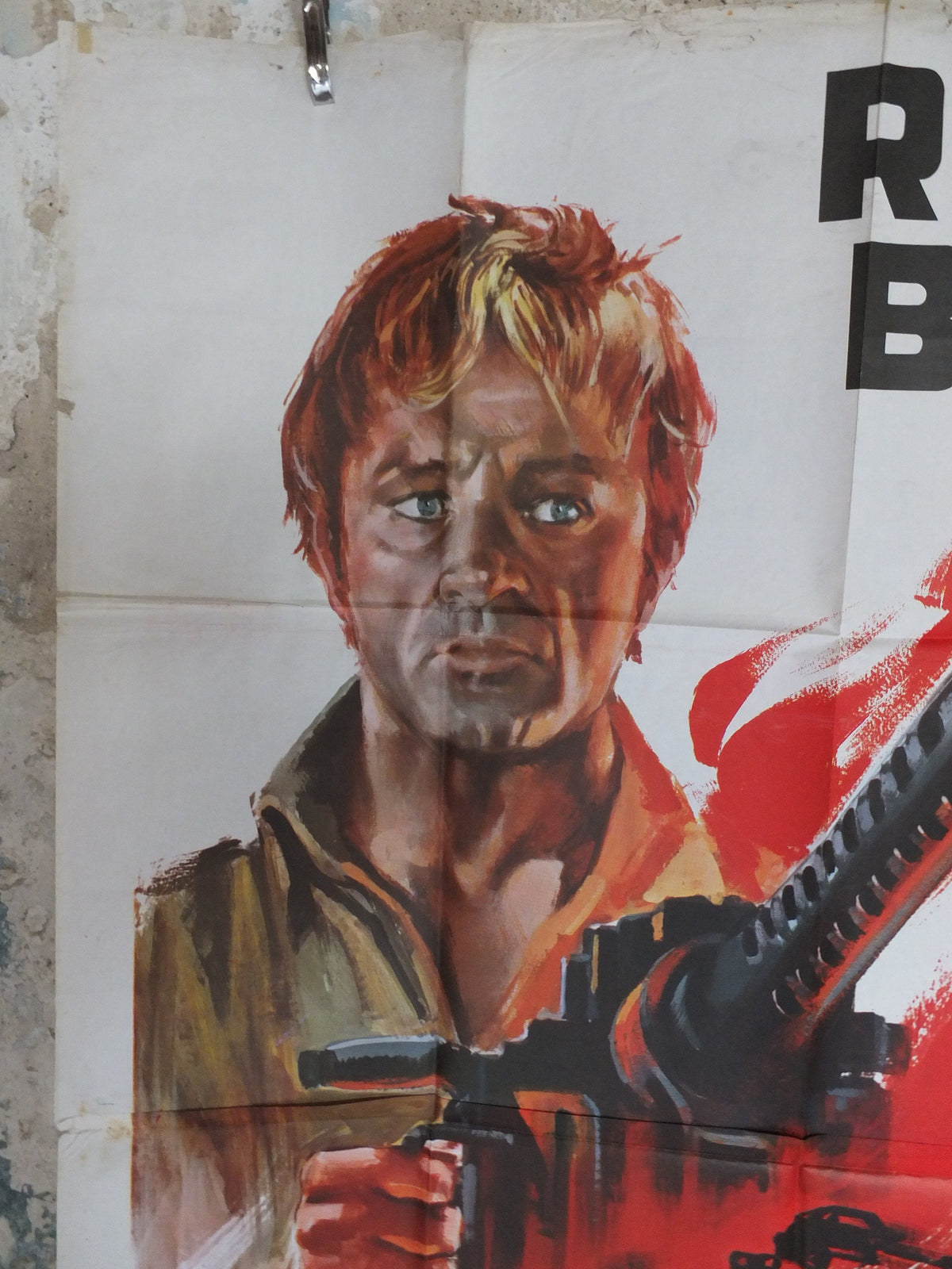 Original Vintage Italian Large Movie Poster Raid on Rommel 1971 Attaco a Rommel Richard Burton monty war libya desert rats wall art 1970s