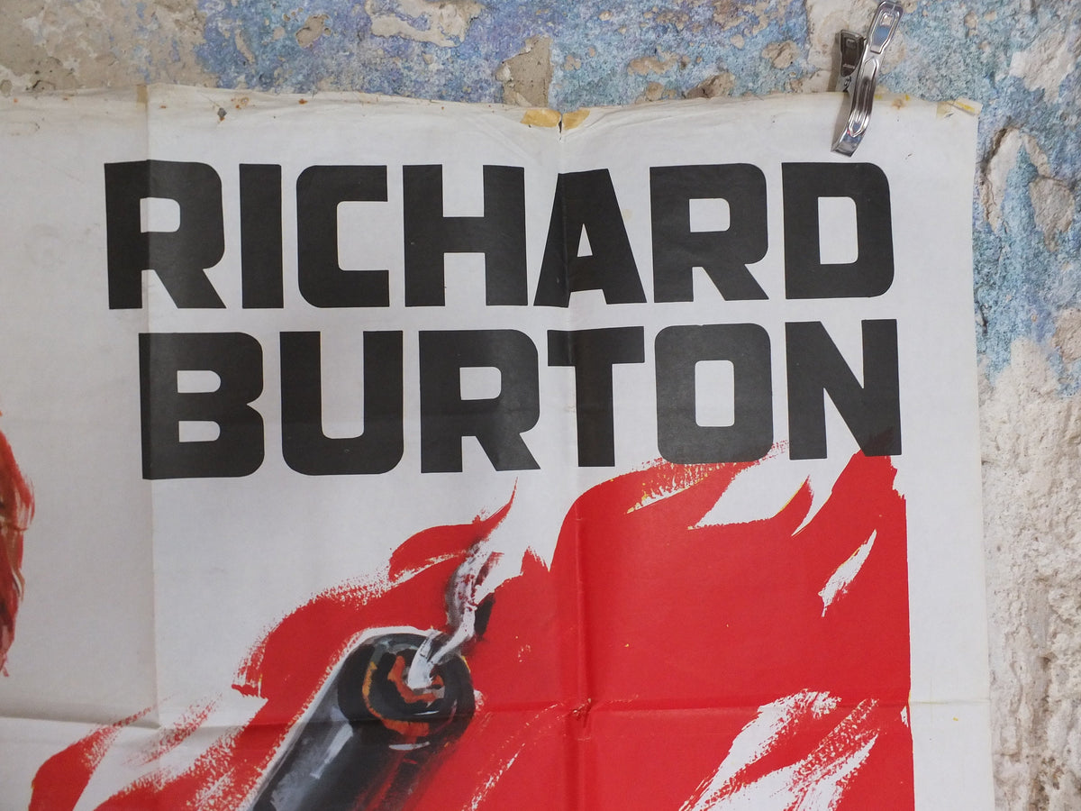 Original Vintage Italian Large Movie Poster Raid on Rommel 1971 Attaco a Rommel Richard Burton monty war libya desert rats wall art 1970s