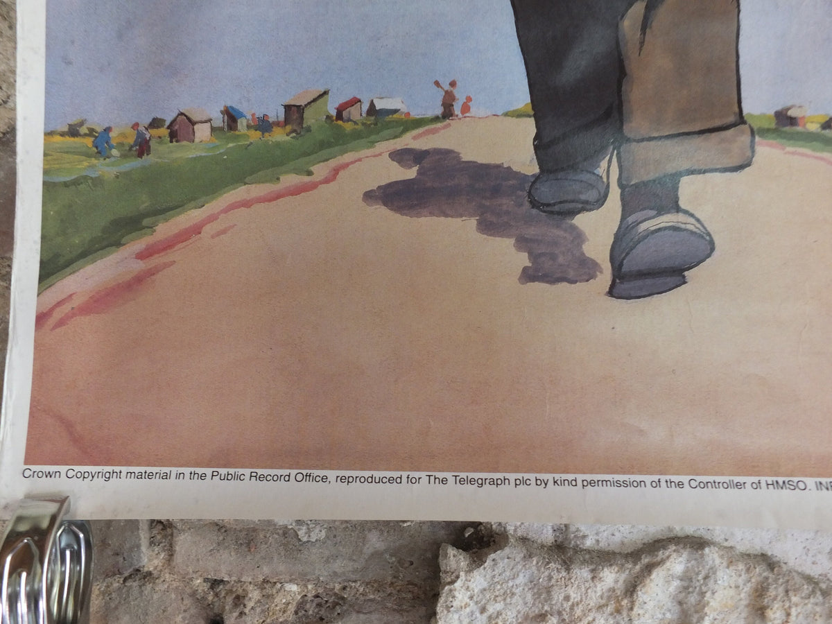 Vintage British WW2 Dig for Victory Propaganda Poster Peter Fraser Telegraph grow vegetables self sufficient reprint print wall art 1980s