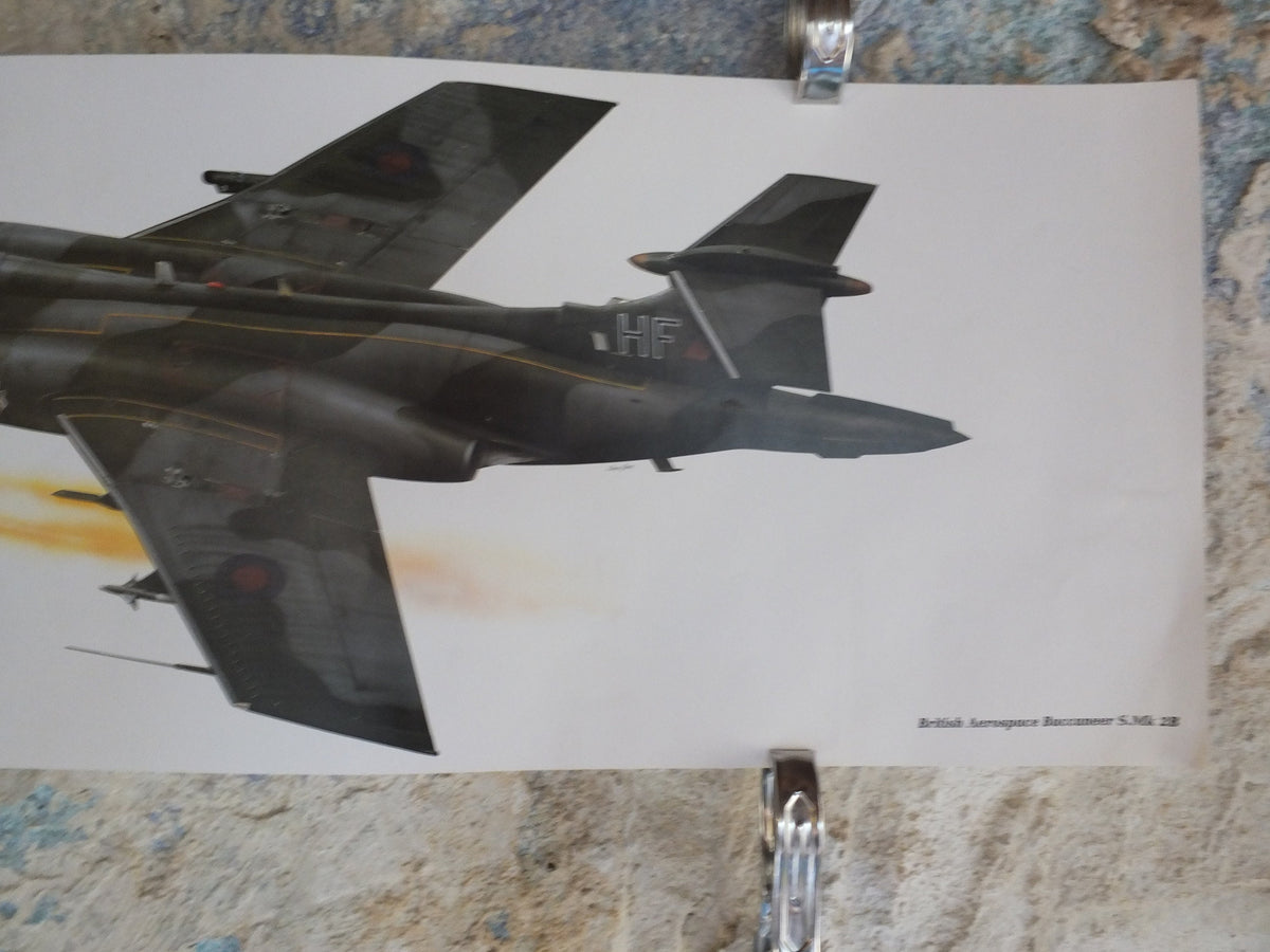 Original Vintage Poster British Aerospace Buccaneer S.Mk 2B by Chris Davey military air force airplane aeroplane wall art 1980s