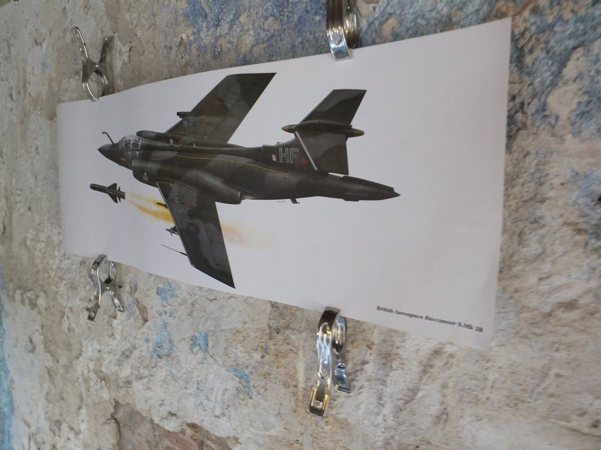 Original Vintage Poster British Aerospace Buccaneer S.Mk 2B by Chris Davey military air force airplane aeroplane wall art 1980s