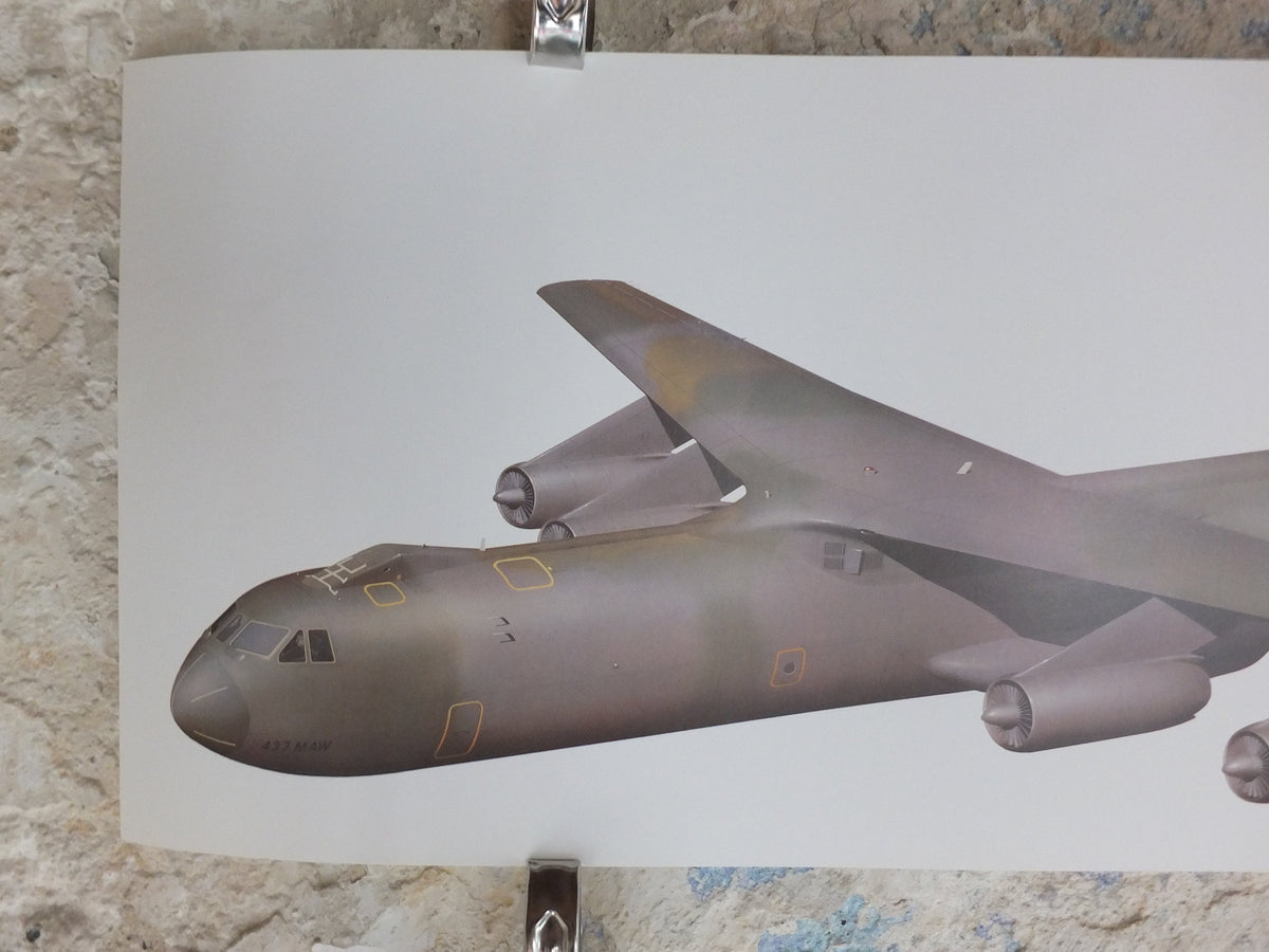 Original Vintage Poster Lockheed C-141B Starlifter military air force airplane aeroplane wall art 1980s