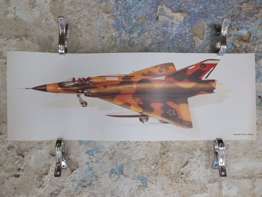 Original Vintage Poster Dassault Mirage IIICZ III CZ military air force airplane aeroplane wall art 1980s