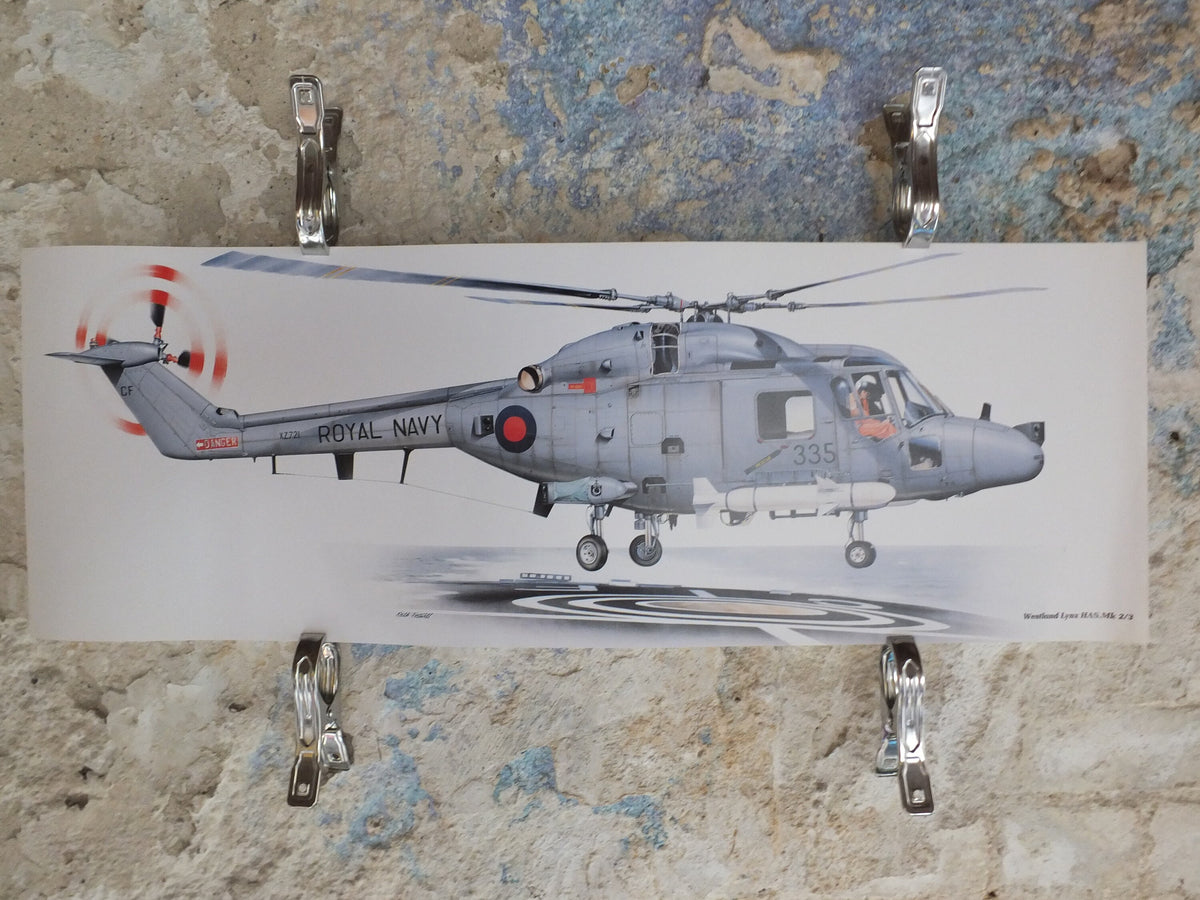Original Vintage Poster Westland Lynx HAS.Mk 2/3 by Keith Fretwell military air force airplane aeroplane wall art 1980s