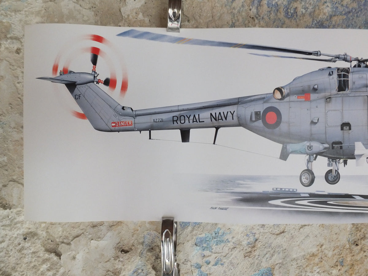 Original Vintage Poster Westland Lynx HAS.Mk 2/3 by Keith Fretwell military air force airplane aeroplane wall art 1980s