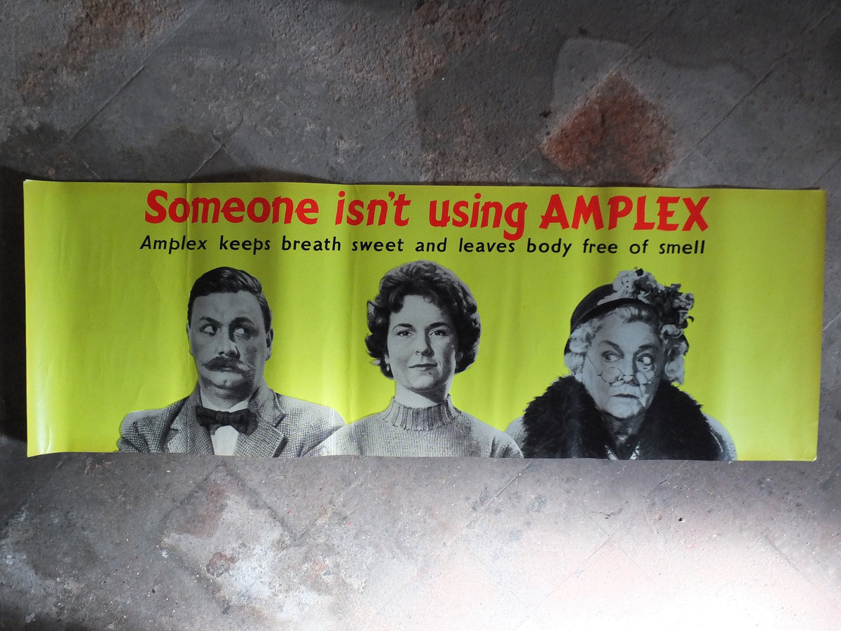 Original Vintage London Underground Tube poster Someone isn't using Amplex deodorant washing smell advertising print wall art retro 1970s