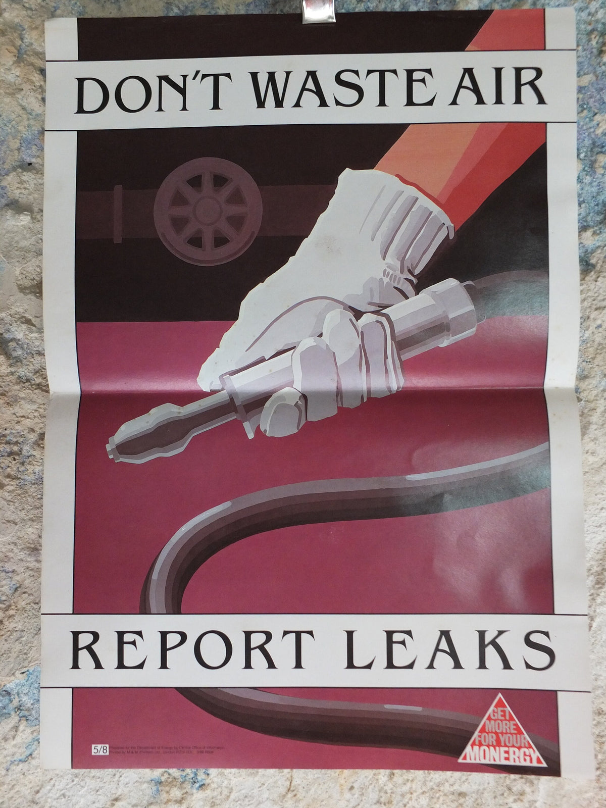 Set of Six Original Vintage British Energy Efficiency Posters windows taps heaters lights leaks wall art retro 1980s health and safety