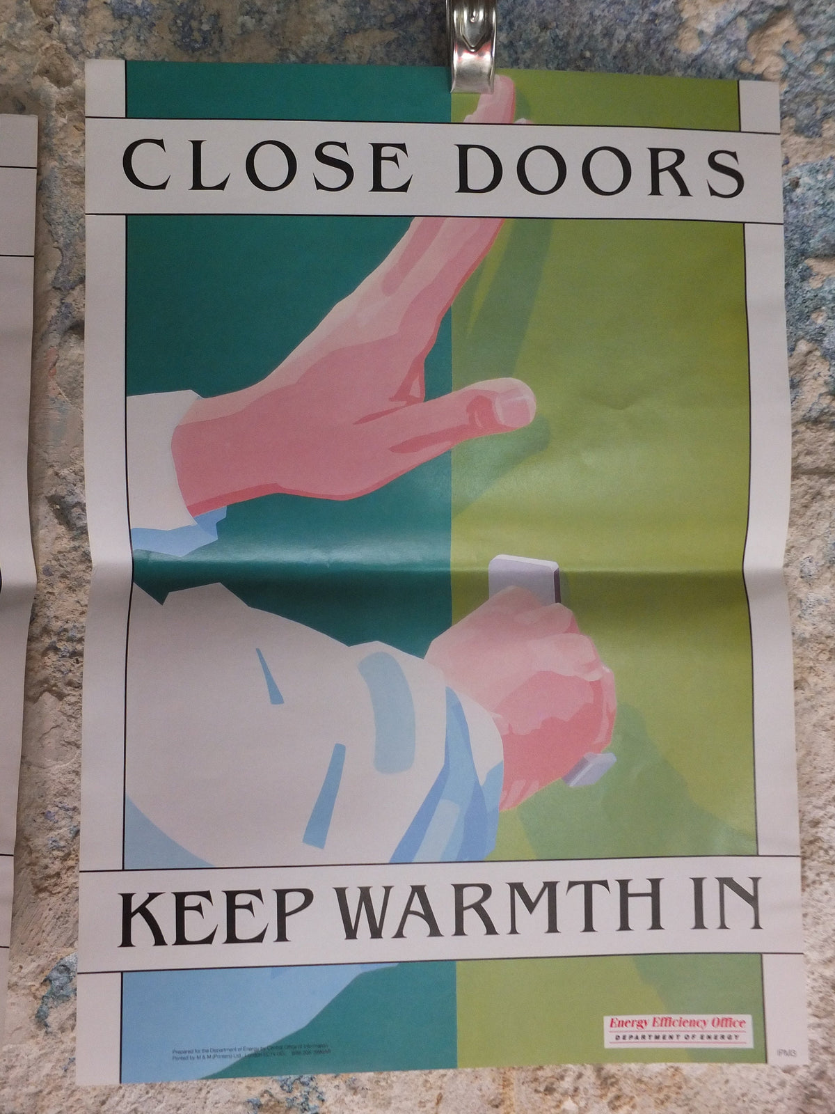 Set of Six Original Vintage British Energy Efficiency Posters windows taps heaters lights leaks wall art retro 1980s health and safety
