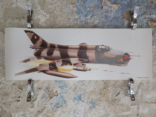Original Vintage Poster Sukhoi SU-22 “Fitter-F" military air force airplane aeroplane wall art 1980s