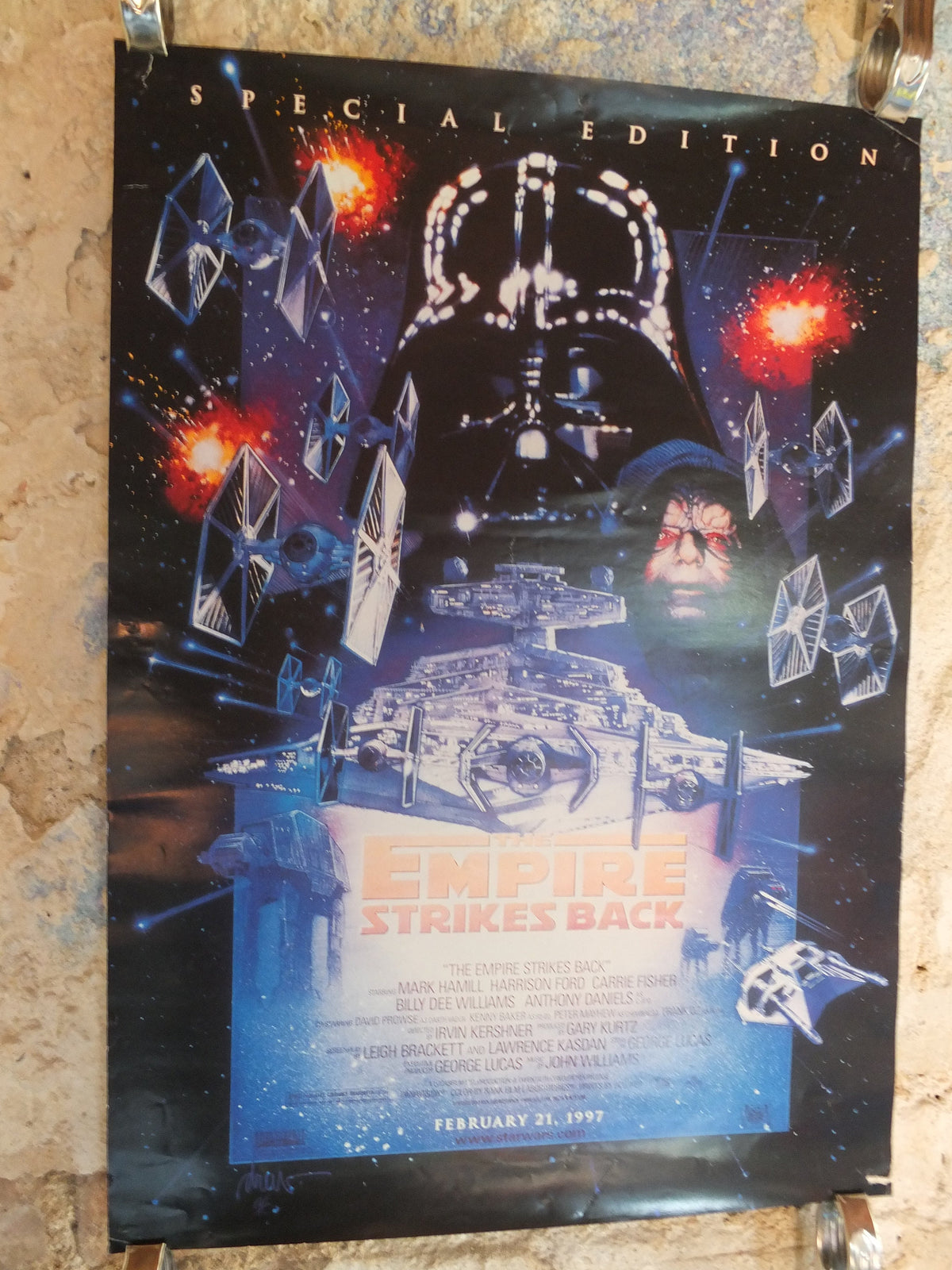Vintage Movie Poster The Empire Strikes Back Special Edition 1997 1990s darth vader star destroyer wall art reprint cinema film memorabilia
