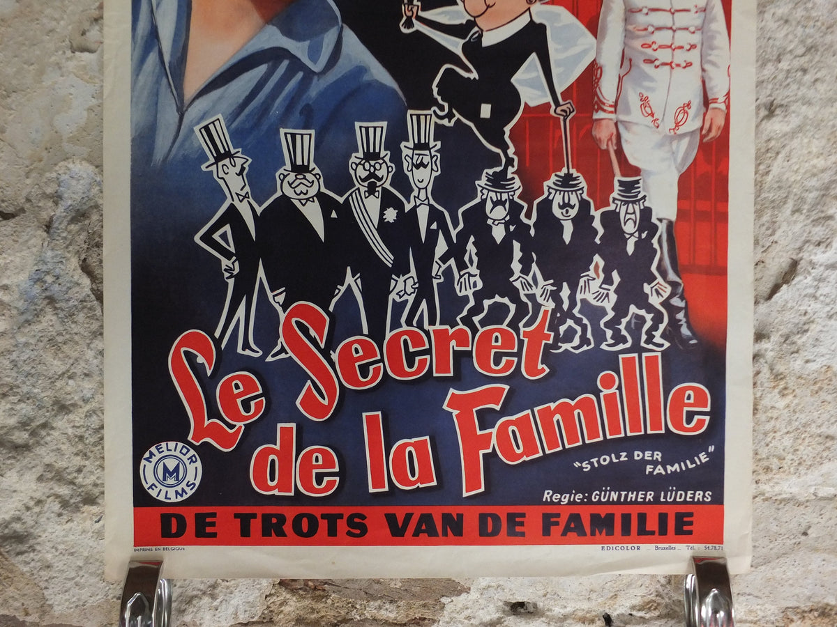 Original Vintage Belgian Movie Poster 1950s The Family Secret birthday mid century Fifties 50s wall art affiche de film