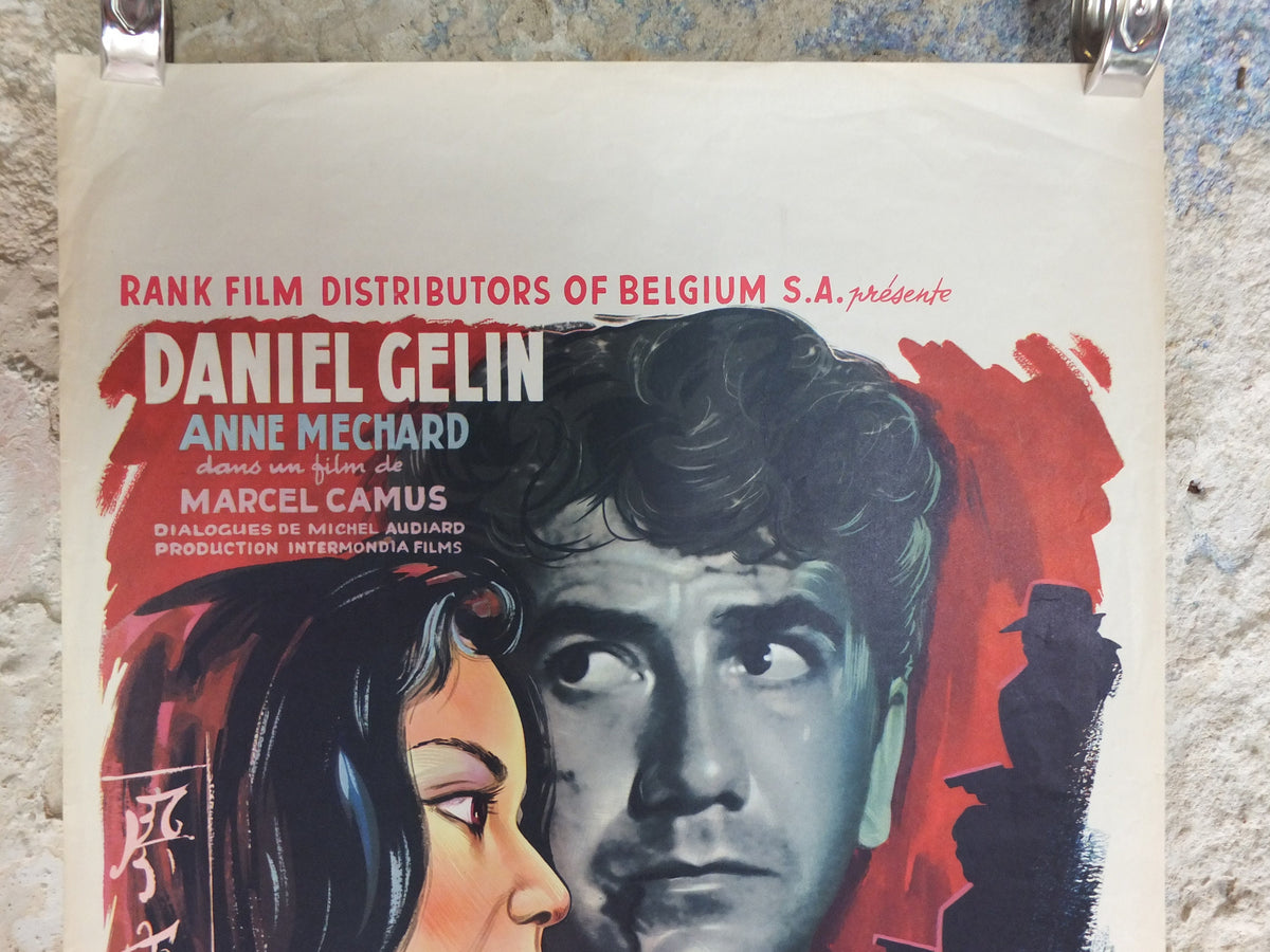 Original Vintage Belgian Movie Poster 1950s Death in Saigon mid century murder Fifties 50s wall art affiche de film
