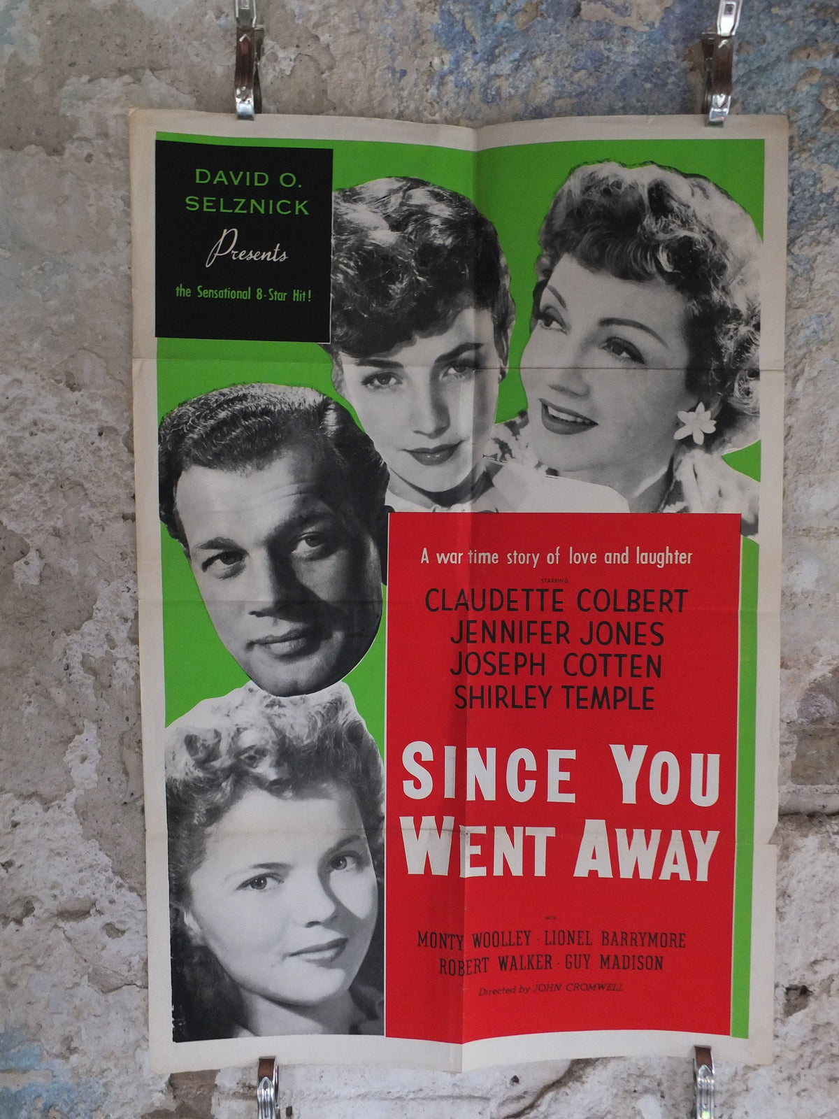 Original Vintage Movie Poster Shirley Temple Since you went away 1944 1940s war green love wall art US one sheet cinema film memorabilia