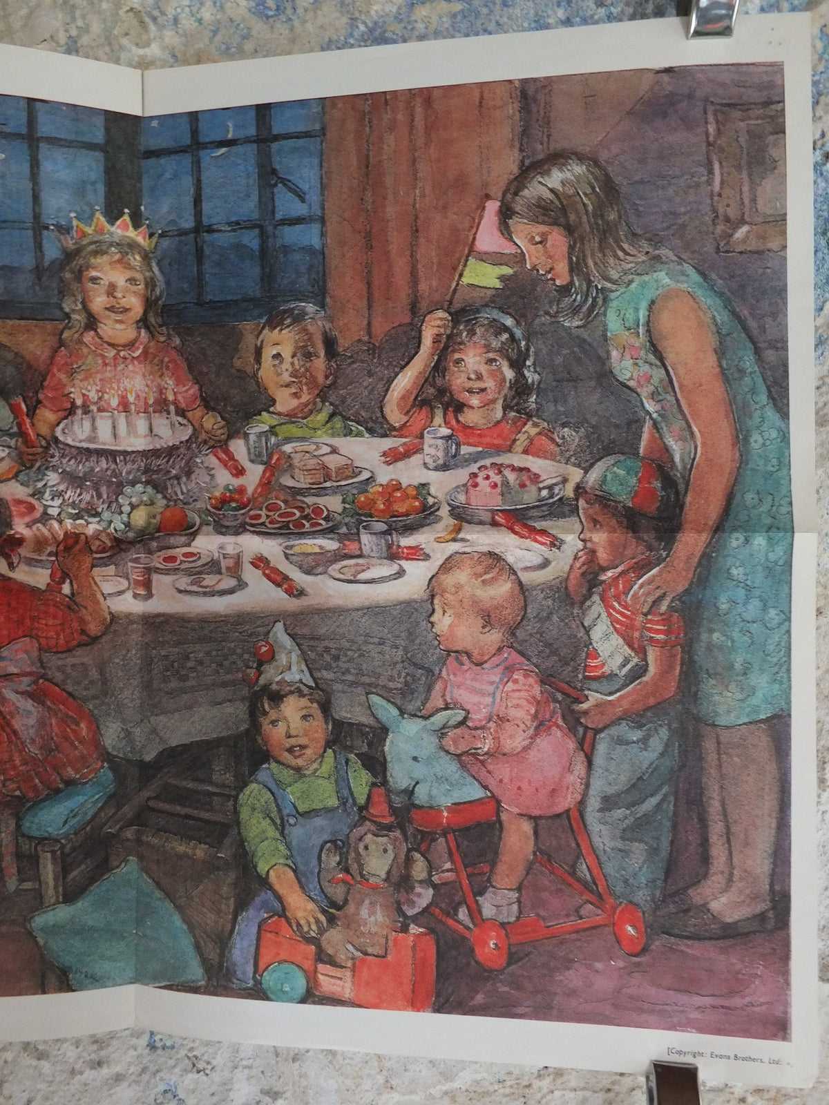 Original Vintage British Child Education Child Birthday Party Poster mid century print Dorothy Hawksley wall art 1966 1960s