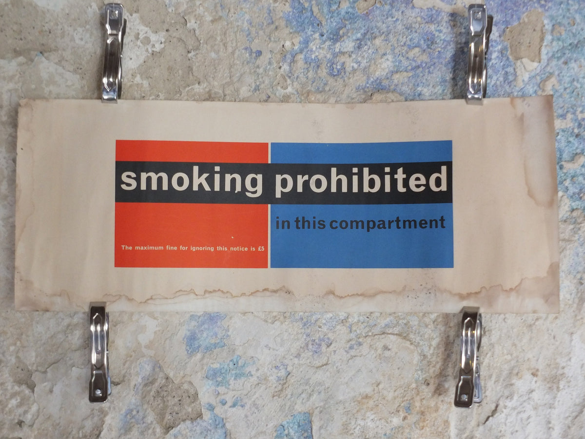 Original Vintage British No Smoking in this Compartment Bus Poster travel transport fine advertising print wall art retro 1970s