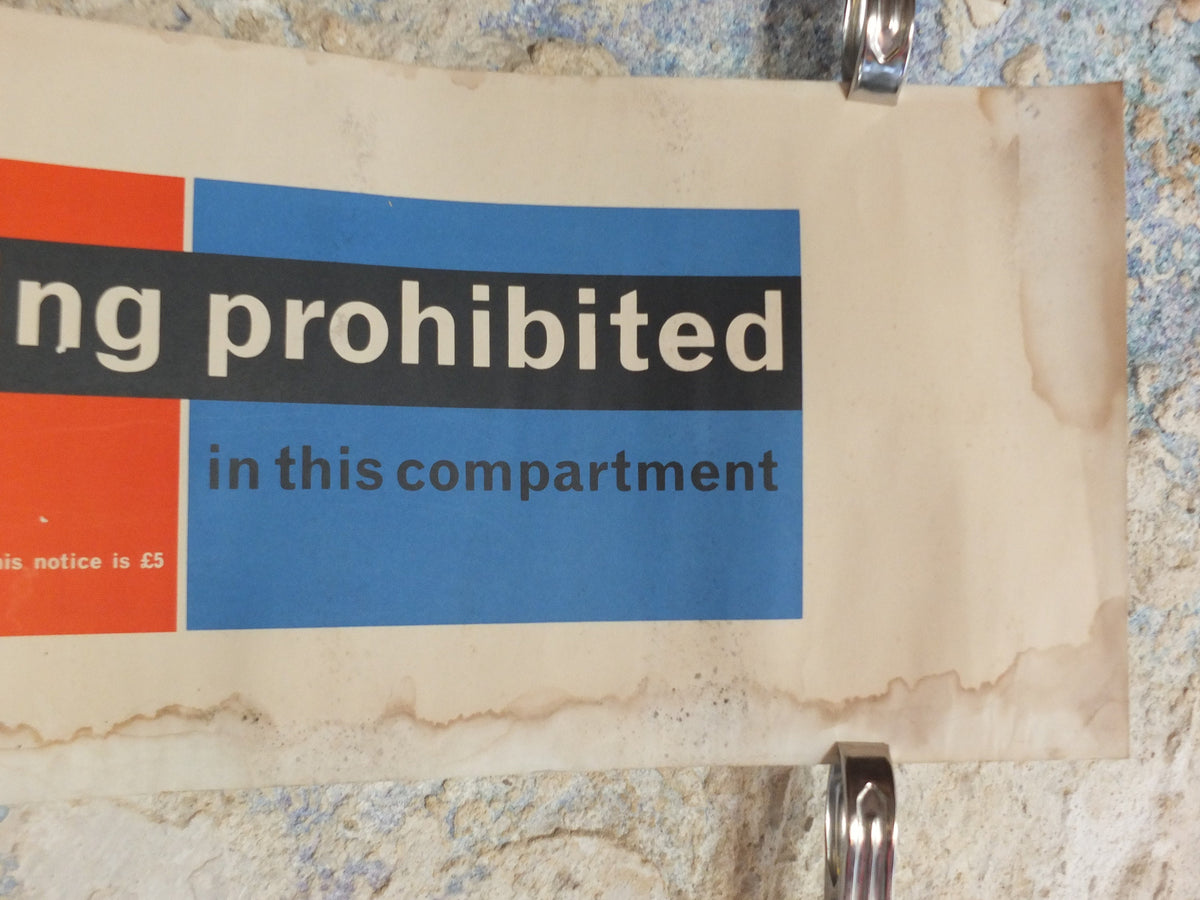 Original Vintage British No Smoking in this Compartment Bus Poster travel transport fine advertising print wall art retro 1970s