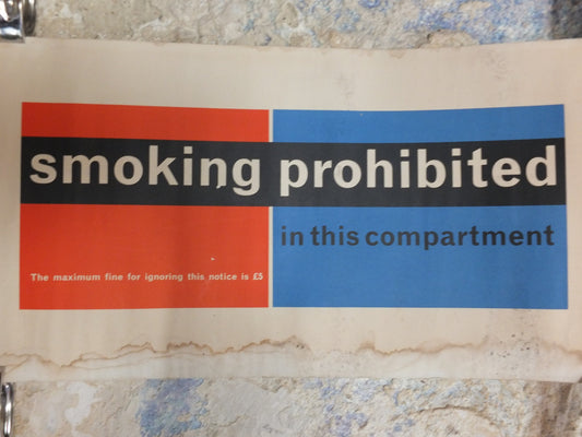Original Vintage British No Smoking in this Compartment Bus Poster travel transport fine advertising print wall art retro 1970s