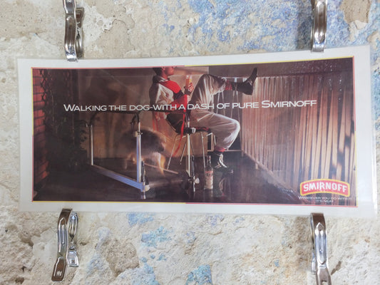 Original Vintage British Smirnoff Vodka London Underground Laminated Tube Poster travel transport advertising print wall art retro 1980s