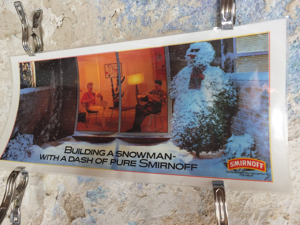 Original Vintage British Smirnoff Vodka London Underground Laminated Tube Poster travel transport advertising print wall art retro 1980s