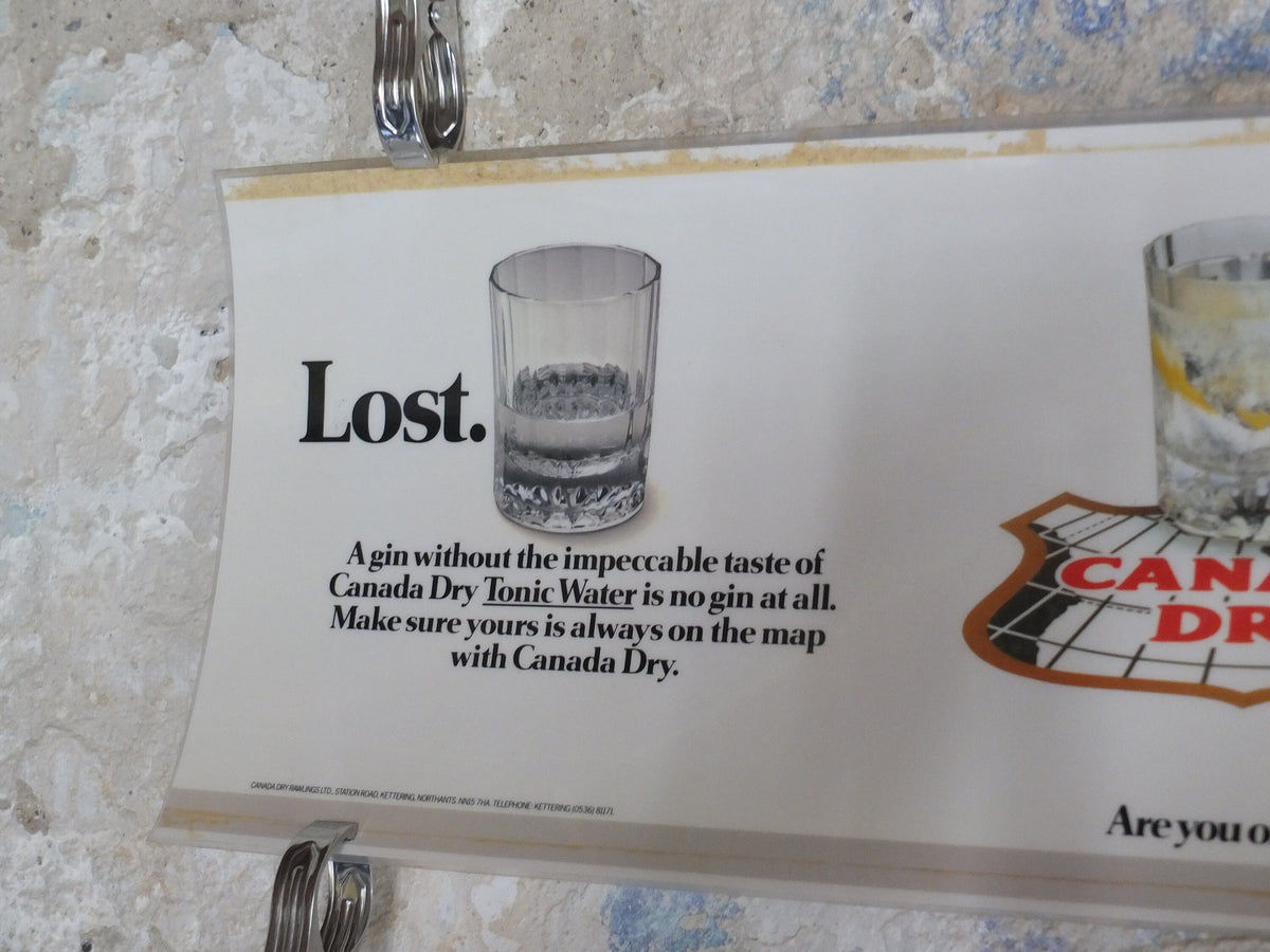 Original Vintage British Canada Dry Ginger Ale London Underground Laminated Tube Poster travel transport advertising print wall art 1980s