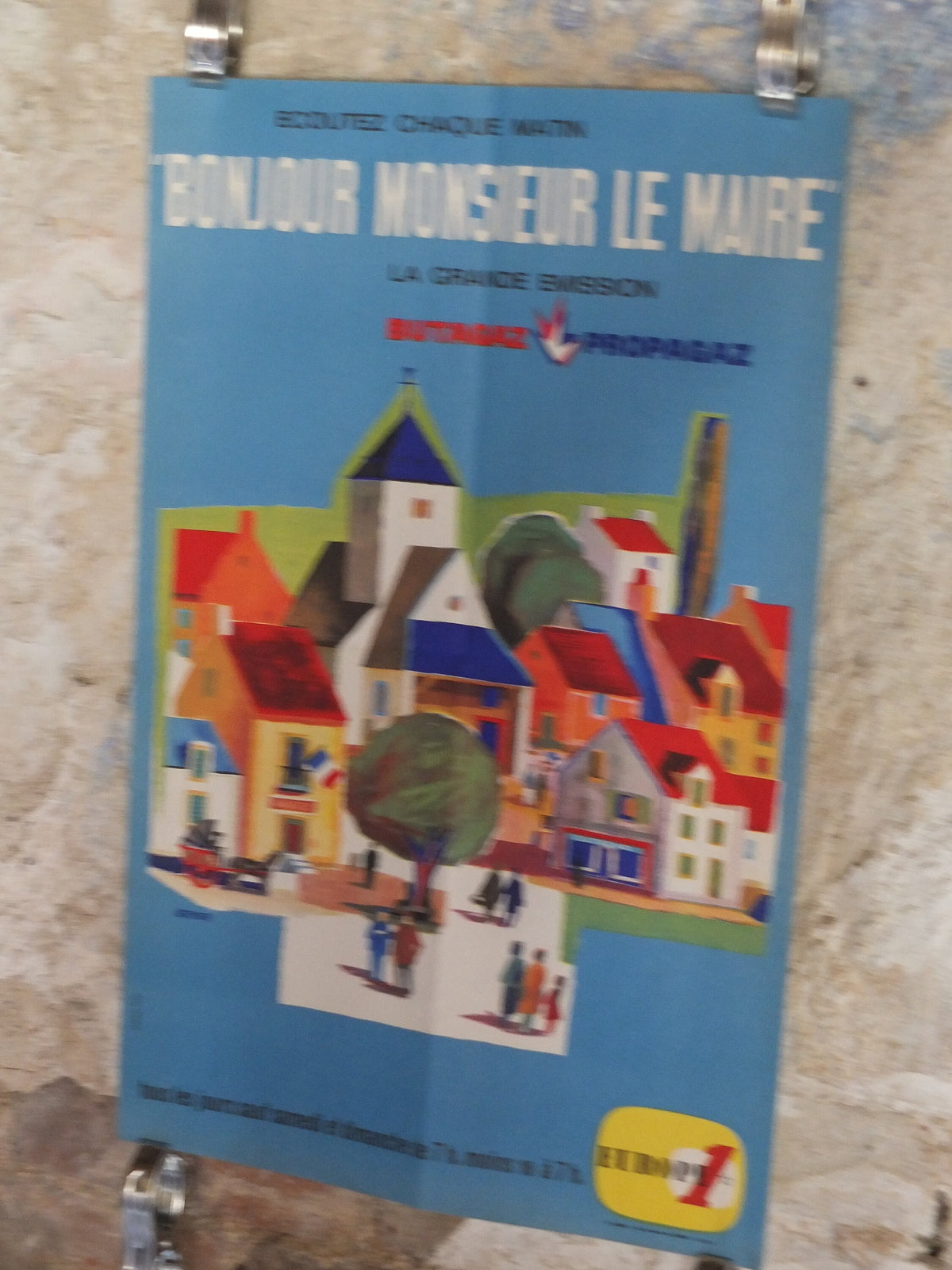 Original Vintage French Butagaz Propagaz gas poster advertising cylinder home heating Vernier industrial art wall interior design 1970s