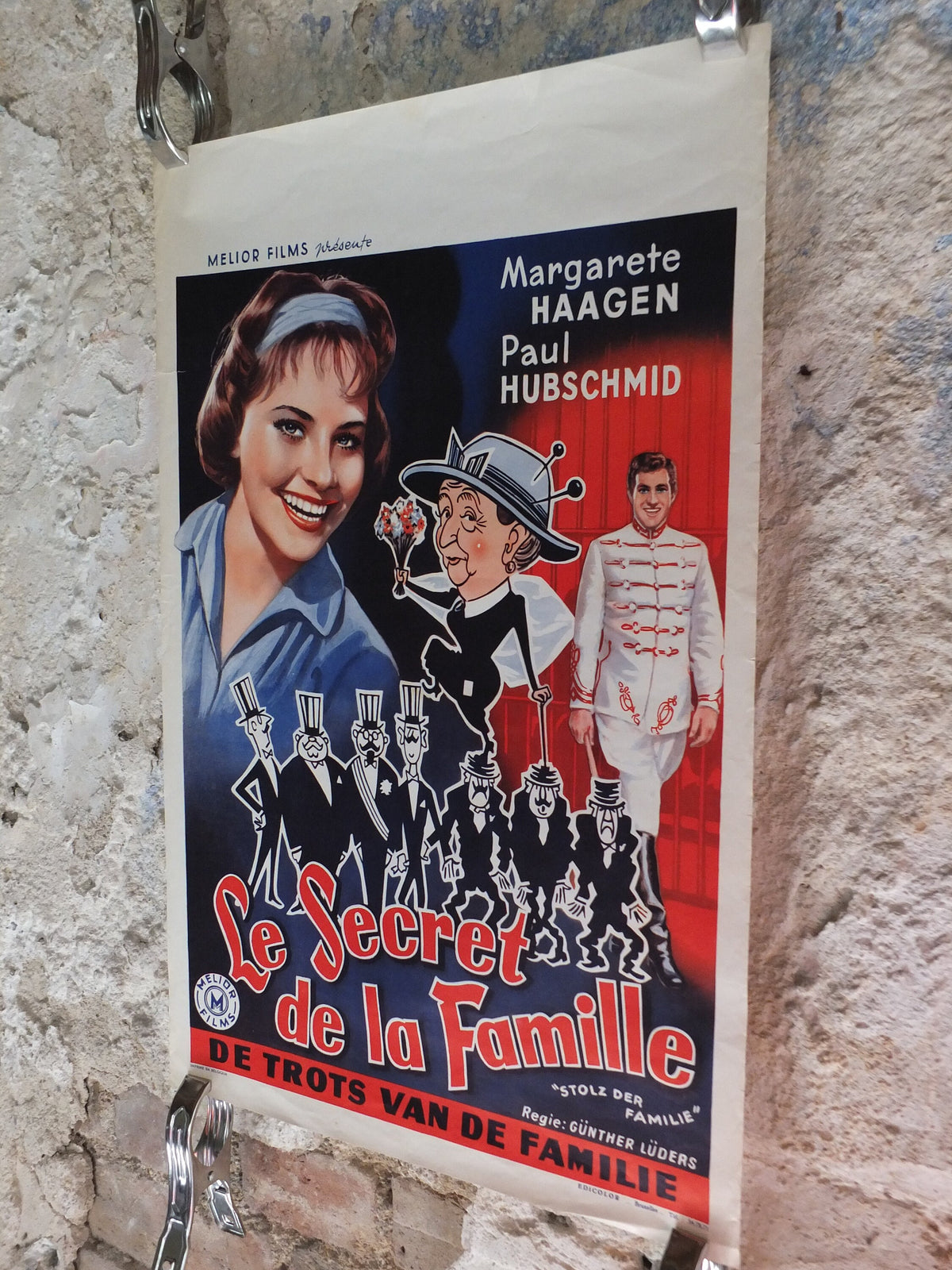 Original Vintage Belgian Movie Poster 1950s The Family Secret birthday mid century Fifties 50s wall art affiche de film