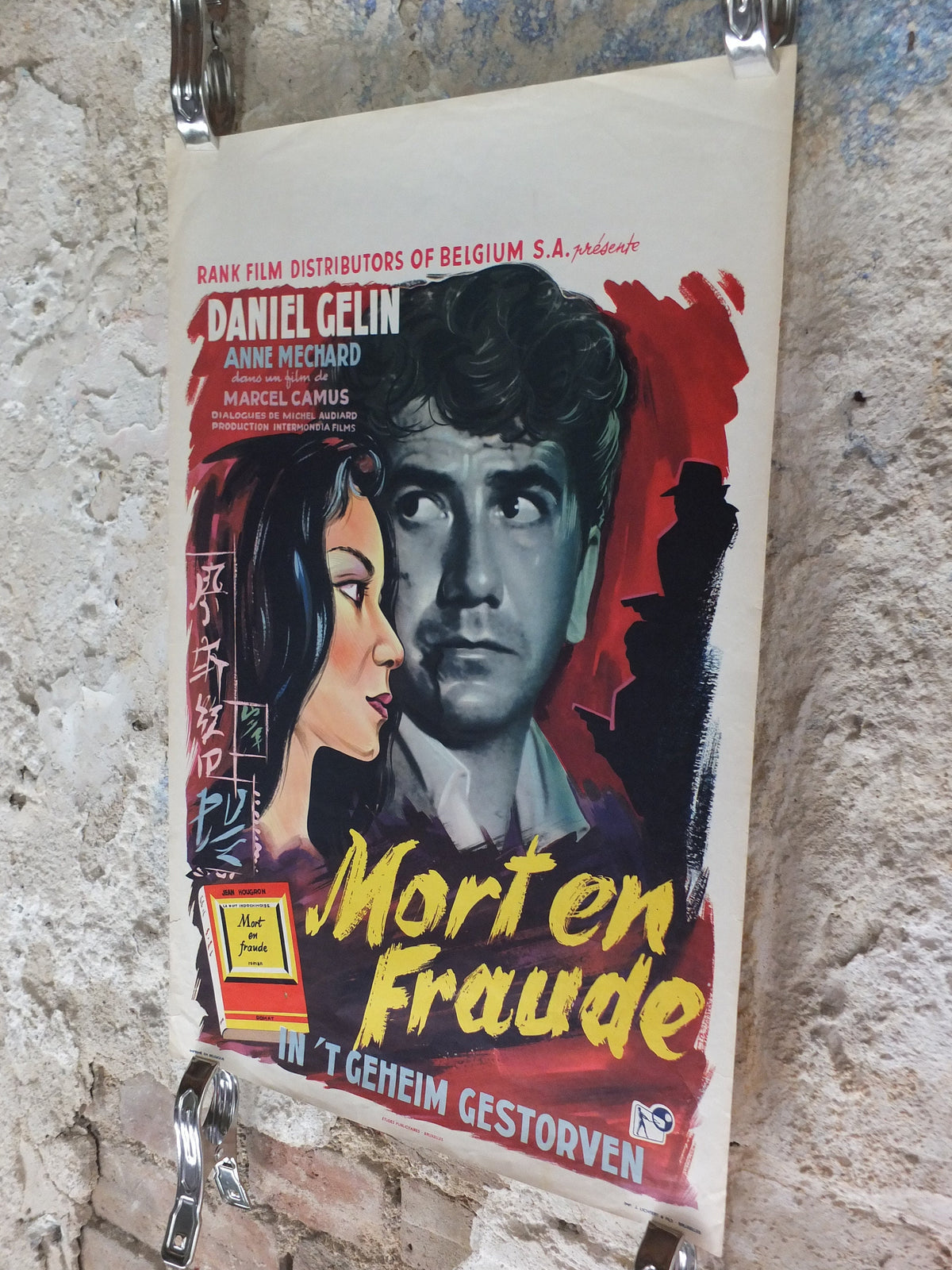 Original Vintage Belgian Movie Poster 1950s Death in Saigon mid century murder Fifties 50s wall art affiche de film