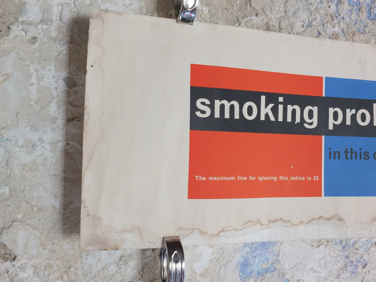 Original Vintage British No Smoking in this Compartment Bus Poster travel transport fine advertising print wall art retro 1970s