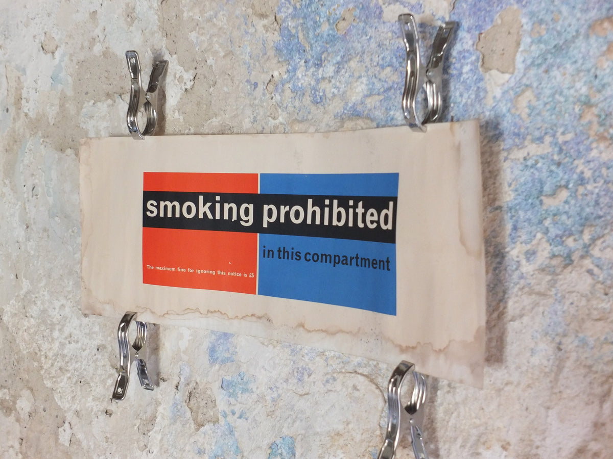 Original Vintage British No Smoking in this Compartment Bus Poster travel transport fine advertising print wall art retro 1970s