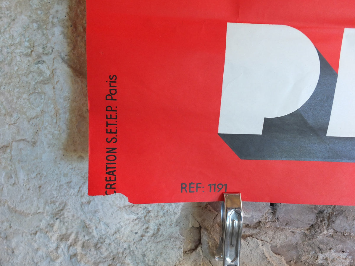 Original Vintage French Primagaz Poster, gas safety advertising, home heating, industrial art, wall retro decor 1960s