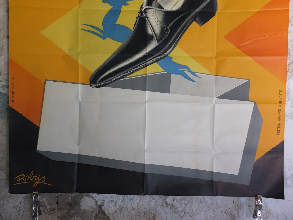 Original Vintage French poster high heel shoes boots fashion Light like a Gazelle legeres comme un footwear wall art retro 1950s 1952